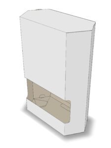 横長の六角柱の紙箱